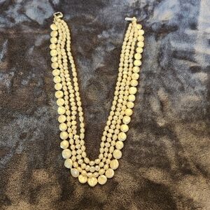 Genuine 20" Freshwater Pearl Necklace. 4 Strand With Sterling Silver Clasp